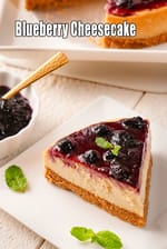 eggless blueberry cheesecake recipe | Indian style baked blueberry cheesecake | blueberry cheesecake without eggs |