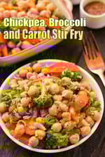 chickpea, broccoli and carrot stir fry recipe | chickpea vegetable salad | protein rich Indian chickpea sabzi |