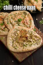 chilli cheese naan recipe | cheese naan on tava without tandoor | cheese stuffed naan without yeast |