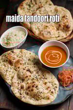 maida tandoori roti recipe | no yeast tandoori roti on tava | homemade butter tandoori roti |