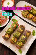 pahadi paneer tikka recipe | hariyali paneer tava tikka | Â healthyÂ pahadi vegetarian tikka |