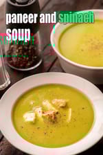 paneer and spinach soup recipe | Indian palak soup with paneer | protein rich soup |