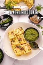 soya khaman dhokla recipe | instant soy khaman dhokla | folic acid and protein rich dhokla |