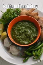 teekha pudina chutney recipe | cilantro mint chutney | mint leaves and coriander chutney |