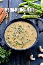 methi mutter malai | restaurant style methi malai matar | fenugreek green peas curry