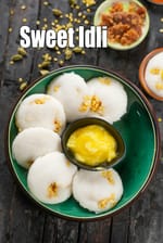 sweet idli recipe | jaggery coconut moong dal idli | sweet dal gur idli |