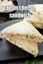 cold cream cheese sandwich| veg cream cheese sandwich | cream cheese sandwich recipe |
