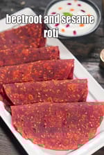 beetroot sesame roti recipe | healthy beetroot sesame thepla |