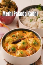 Methi Pakoda Kadhi recipe, Pakoda Kadhi Recipes