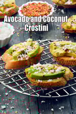 Avocado and Coconut Crostini recipe