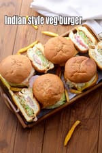 Indian style veg burger | vegetable burger recipe | veg burger | vegetarian burger |