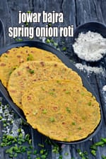 jowar bajra spring onion roti recipe | mixed flour and spring onion roti |