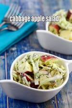 cabbage apple salad recipe | healthy Indian apple cabbage salad | cabbage apple salad with dill dressing |
