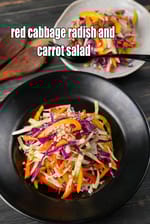 red cabbage radish and carrot salad recipe | Indian carrot salad with red cabbage | healthy |