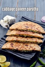 cabbage paneer paratha | healthy cabbage paneer paratha | gobi paneer paratha |