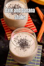 date and banana shake recipe | acidity friendly  date banana shake | no sugar banana date shake |