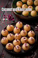 rava coconut ladoo recipe | coconut rava ladoo recipe | sooji laddu |