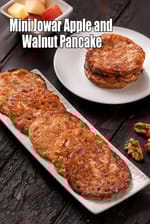 Mini Jowar Apple and Walnut Pancake recipe | Apple Walnut Sorghum Pancakes |  Diabetic Friendly, Gluten free Jowar Apple Pancakes |