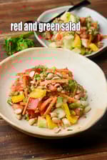 red and green salad recipe | Indian capsicum, celery and spring onions salad | healthy |