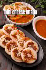 mini cheese uttapa recipe | cheese uttapam | instant cheese uttapa - Indian snack |