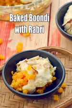 Baked Boondi with Rabri recipe, Indian Recipes