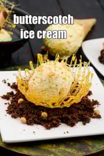 Butterscotch Ice Cream recipe, Indian Butterscotch Ice Cream