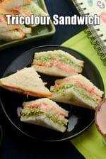 tricolour sandwich recipe | Indian  tricolour sandwich | carrot paneer double layered sandwich |