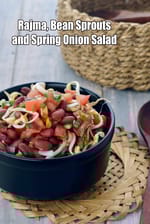 Rajma, Bean Sprouts and Spring Onion Salad recipe, Healthy Recipes