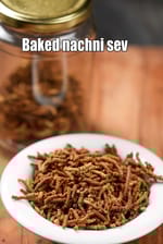 baked nachni sev recipe | ragi flour sev | healthy red millet baked noodles snack |Â vegan nachni sev |