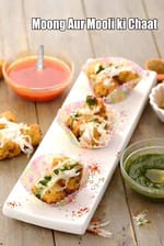 Moong Aur Mooli ki Chaat recipe | Moong Dal Pakodi Chaat (with Mooli) |  Mooli Wali Moong Dal Chaat |