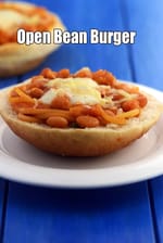 Open Bean Burger recipe |  baked Spaghetti and Bean burger | Quick Bean Pav |
