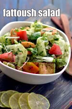 fattoush salad | Middle Eastern fattoush salad | vegetarian fattoush salad | Lebanese fattoush salad |