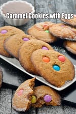 Caramel Cookies with Eggs | Indian Caramel Biscuits | Chewy Caramel Cookies