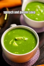 spinach and paneer soup recipe | palak paneer soup | healthy spinach cottage cheese soup |