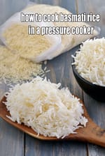 basmati rice in a pressure cooker recipe | how to cook basmati rice in a pressure cooker | Indian style basmati rice recipe |