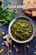 corn palak sabzi recipe | sweet corn spinach sabzi | healthy corn spinach vegetable |