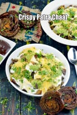 Crispy Patra Chaat, Patra Chaat with Curds and Chutneys recipe