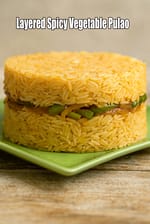 Layered Spicy Vegetable Pulao recipe, Burmese Rice  Vegetarian Recipes