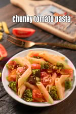 chunky tomato pasta recipe | healthy pasta for diabetes | Indian style tomato basil pasta |