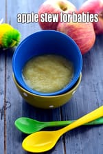 apple stew for babies | stewed apples for babies | apple puree for babies | soft food for babies |