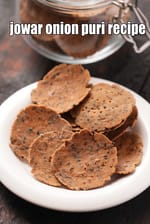jowar onion puri recipe | baked Indian jowar puri | healthy jowar puri for weight loss |