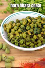 hara bhara chaat |  hara chana chaat | green chickpea chaat|