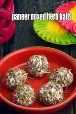 paneer mixed herb balls recipe | healthy malai paneer mixed herb balls starter |