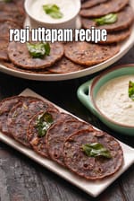 Ragi and Coriander Uttapam recipe, Raagi Dosa