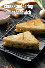 cheese and spring onion sandwich recipe | spring onion cheese sandwich |