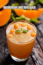 muskmelon and mint juice recipe | kharbuja pudina antioxidant rich juice | healthy Indian cantaloupe and mint drink |