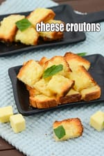 cheese croutons recipe | Indian cheesy croutons | baked cheese croutons for soup |