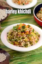 barley khichdi recipe | jau khichdi | barely vegetable khichdi | healthy barley khichdi |