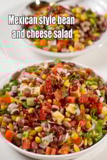 Mexican styleÂ bean and cheese salad recipe | Mexican vegetable bean salad | rajma chawli sweet corn salad |