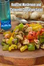 Roasted Mushroom and Coloured Capsicum Salad recipe